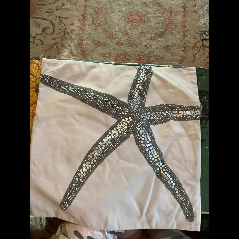 West Elm Decorative Sequin Starfish Throw Pillow Cover